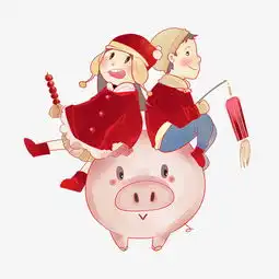 新年少男少女可爱猪中国红png糖葫芦灯笼图片素材其他格式下载动漫人物大全