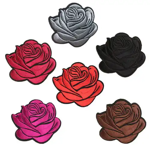 6个装花朵大号玫瑰布贴补丁贴绣花贴衣服装饰贴花补洞刺绣补贴布