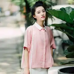 夏日系小清新可爱甜美文艺复古粉色棉麻翻领堆糖,美图壁纸兴趣社区