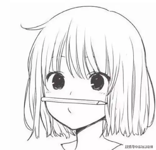 动漫人物铅笔画作品