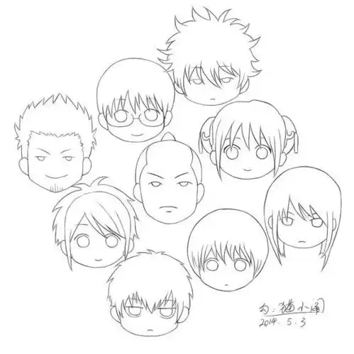 手绘插画线稿手稿黑白素材