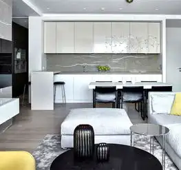 现代简约风格厨房简洁卧室开放式厨房吧台设计图纸