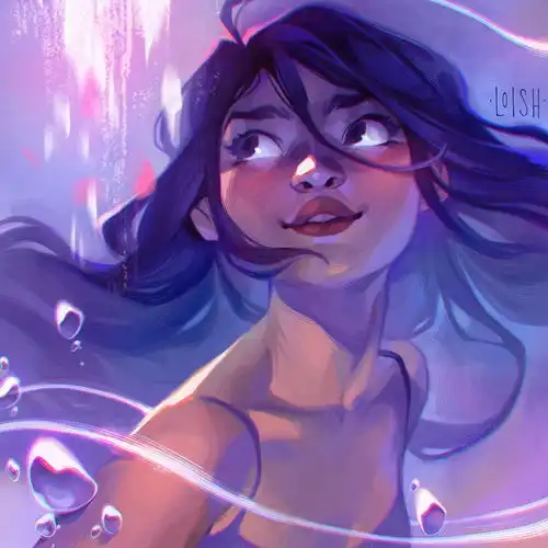 欧美风格的梦幻少女插画,画面中充满着光怪陆离的想象
