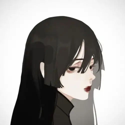 黑色侧脸头像男动漫系女生不是人