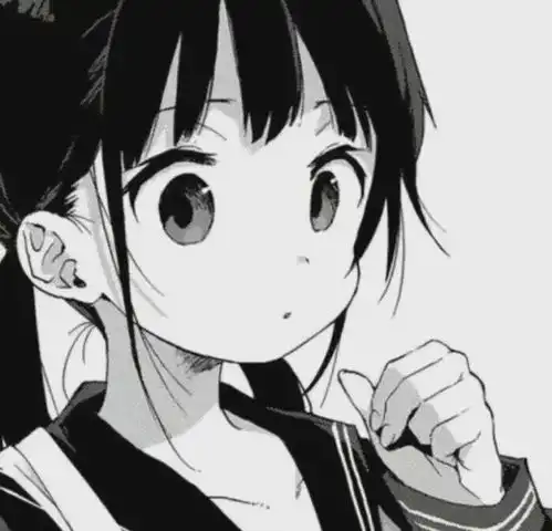 动漫头像黑白漫画风的可爱女头
