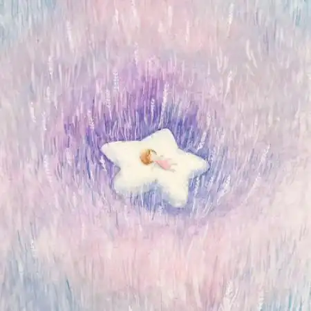 创意插画头像手绘图片有点伤感的孤独的女孩