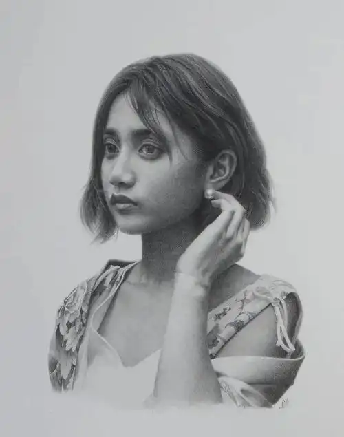 超写实画得像的很多,但画得这么美的真不多见,让人一眼爱上