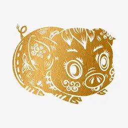 2019新年手绘卡通剪纸猪图片素材其他格式下载动漫人物大全