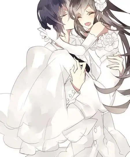 两男两女的动漫图片两个男生帅气一点女生分别要长发和短发头发都白色