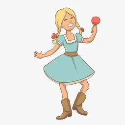 黄头发女孩摇铃表演插画图片素材其他格式下载动漫人物大全