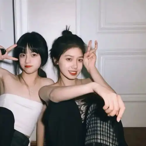 蓝色系闺蜜头像ins风北