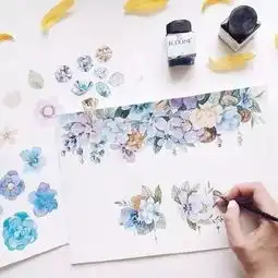 唯美小清新水彩插画来自插画师vickyod