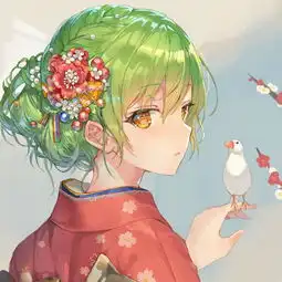 绿色系二次元头像全身天