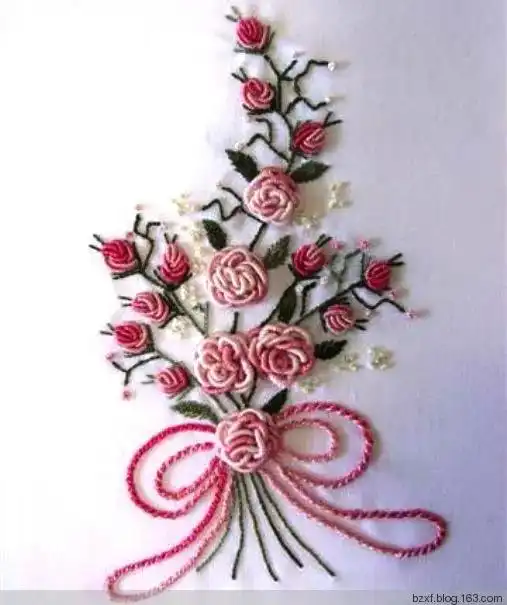 卷针绣针法解说,41款卷针玫瑰刺绣图案,初学者更要收藏