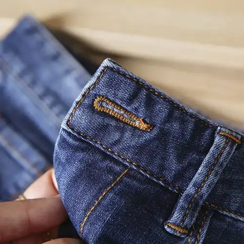 汤河店男装设计感薄款水洗蓝色牛仔裤男微弹力男生裤子潮a