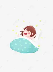 早安元素卡通可爱蓝色清新早起睡懒觉女孩素材图片免费下载千库网
