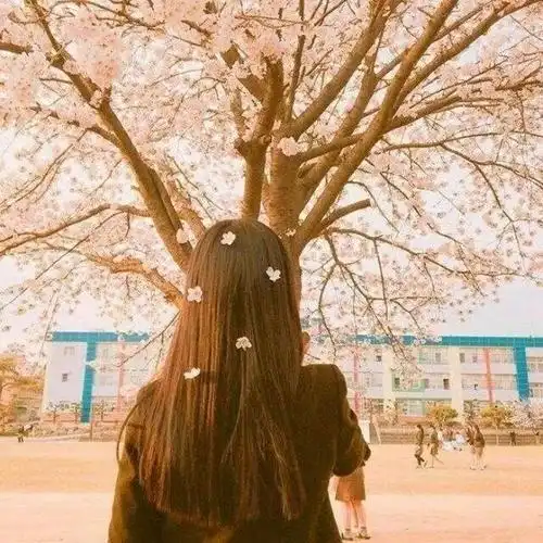 卡通头像图片女生背影扣