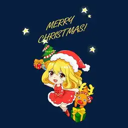 卡通手绘圣诞女孩图片素材其他格式下载动漫人物大全