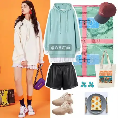 长款卫衣短裤,要如何才能搭配出时髦感