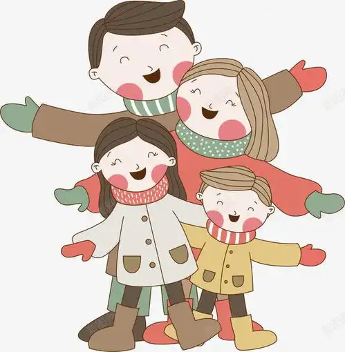 幸福的一家四口平面电商创意素材一家素材