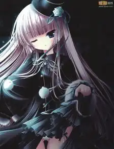 黑色系二次元少女头像斗