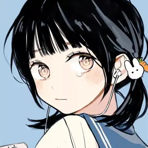 动漫女头蓝色系手绘女生头像壁纸