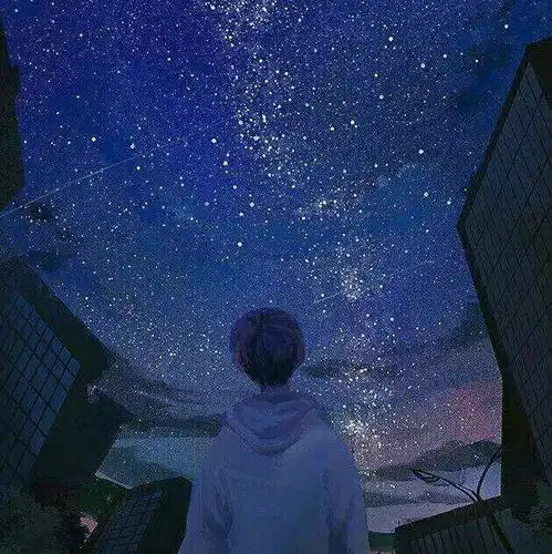 紫色星空动漫头像男生头
