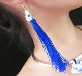 批发供应民族饰品民族风云南风格景德镇青花瓷手工项链项圈价格厂家图片