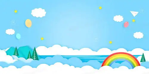 蓝色清新剪纸风童趣儿童卡通可爱背景背景图片素材免费下载卡通背景47242362像素熊猫办公