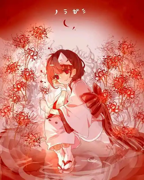 二次元美图分享红色系动漫美少女