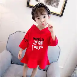 goofloron童装卫衣长款春装2019新款儿童女宝宝洋气连衣裙红色110cm蜜芽,中国领先的进口母婴限时特卖商城