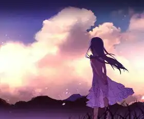 微信头像女背影日落