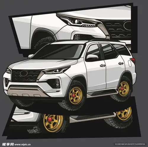 赛车皮卡车潮流插画t恤服饰印花设计图