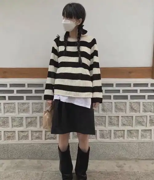 惊艳的单眼皮ins时尚博主以黑白色系为主简洁穿搭