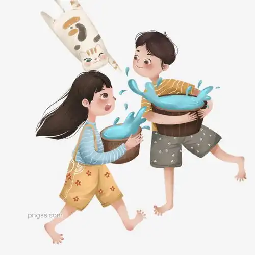 手绘泼水节一起玩水的兄妹俩图片大小2000x2000px图片尺寸2.37mb来自png搜索网pngss.com免费免扣png素材下载插画复古肌理猫咪泼水节手绘水盆玩水兄妹治愈系装饰图案