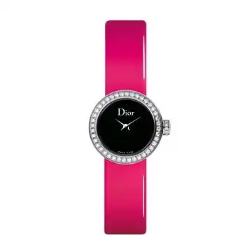 dior迪奥系列高级腕表荧光粉色表带款迪奥时装表腕表vogue时尚网