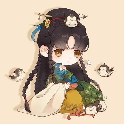 超可爱q版古风动漫头像奶茶是大孩子喝的,今天我喝旺仔牛奶
