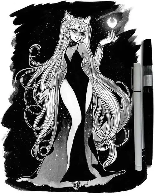 暗黑系的魔女插画,想换头像的赶紧收藏起来吧