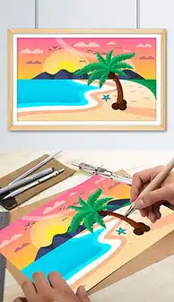 手绘海边素材图片素材手绘海边素材图片素材下载手绘海边素材背景素材手绘海边素材模板下载我图网