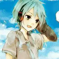 求蓝色动漫情侣头像一左一右背景蓝色