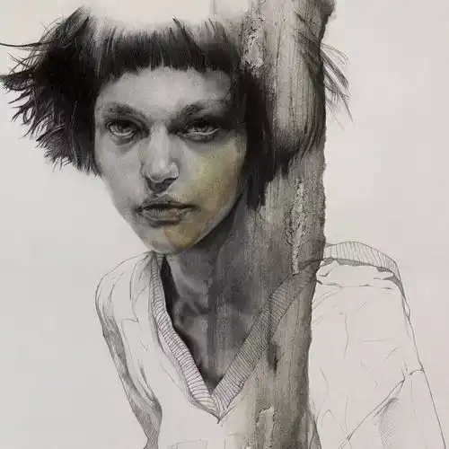 给单调的素描,加一点淡淡的色彩