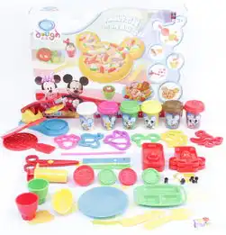 迪士尼玩具彩泥系列米奇造型意大利套餐美味披萨彩泥ds1698