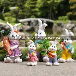 卡通兔子头像高清玻璃钢