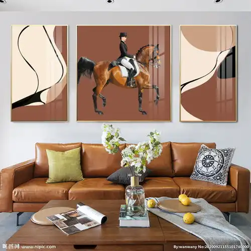 爱马仕橙色骑士晶瓷画图片