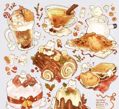 超级可爱的美食插画,轻松俘虏你的少女心