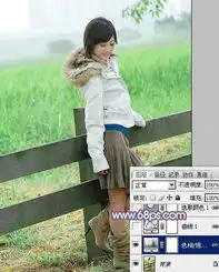 photoshop给田园美女加上淡雅的韩系淡蓝色2