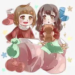 圣诞醒来看到礼物的小女孩们图片素材其他格式下载动漫人物大全