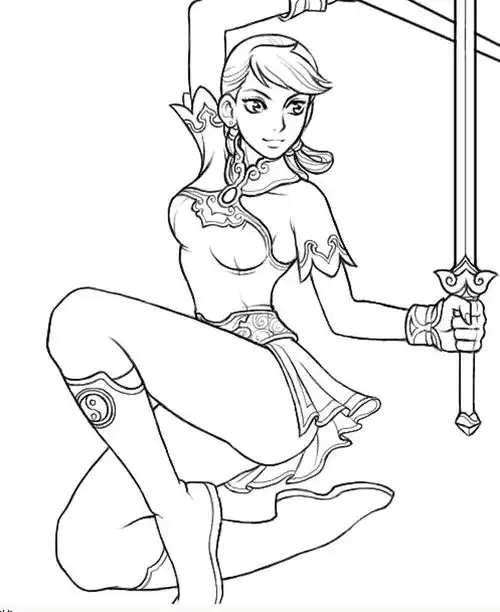 线稿美少女古风卡通美少女线稿大全堆糖,美好生活研究所