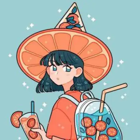 个性插画女生头像糖果色系插画太美丽了