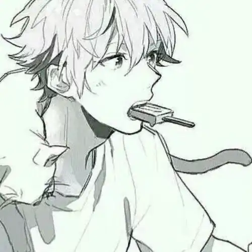 黑白卡通头像手绘扣扣网
